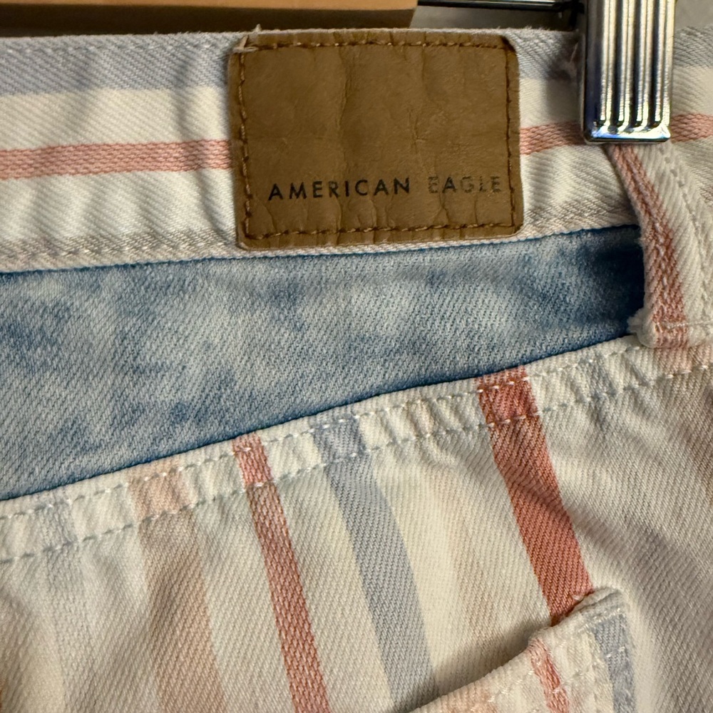 American Eagle Mom Short Patchwork Stripe Denim S… - image 5